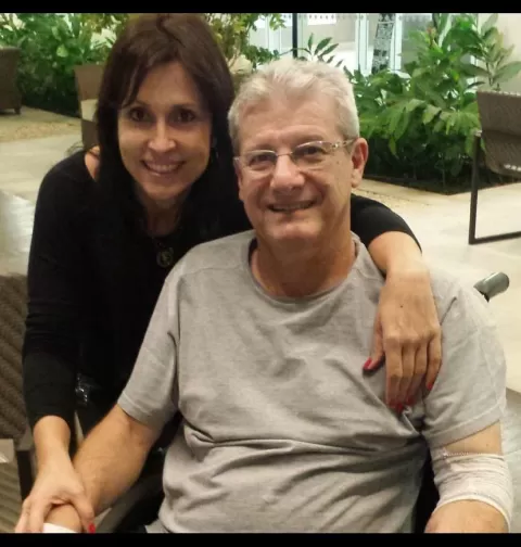 Com Gorete, minha esposa, durante o tratamento